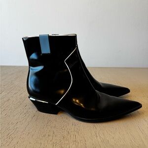 Calvin Klein Nanuka Black Ankle Booties with Block Heel